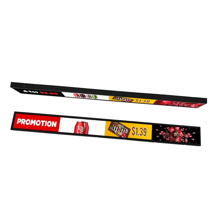 47.7 inch stretched bar lcd digital advertising display on the shelf